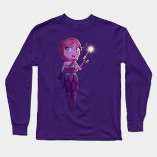 Chibi Fantasy Elf Archer Rogue Girl with Glowing Arrow Long Sleeve T-Shirt